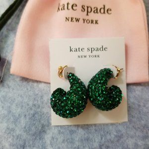 Kate Spade Small Stone & Resin Pave Hoop Earrings